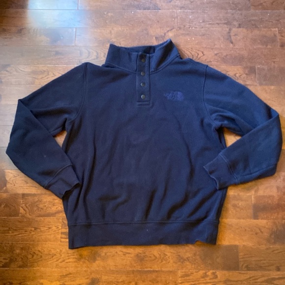 The North Face Other - The North Face Mens Size LARGE Mock Neck Button Down Sweatshirt Navy Blue